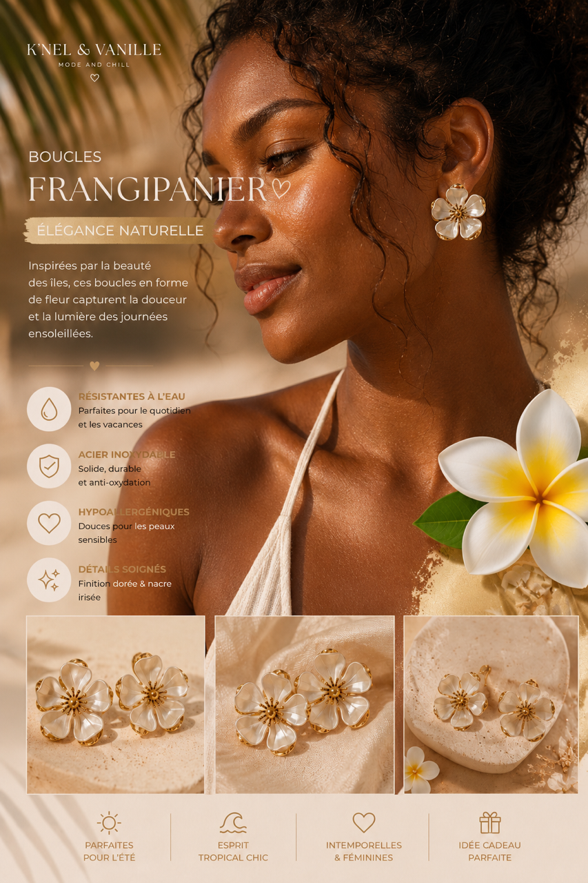 Boucles d'oreilles Frangipanier
